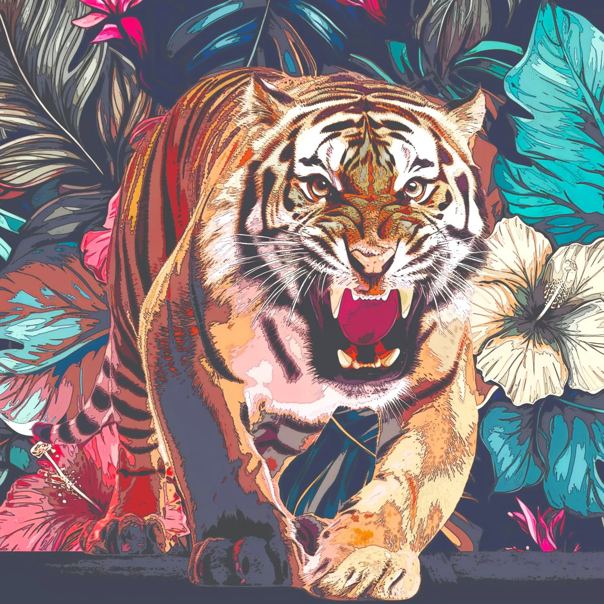 Decoupage Paper - Roaring Fairy Core Tiger Design Pieces Reclaimed