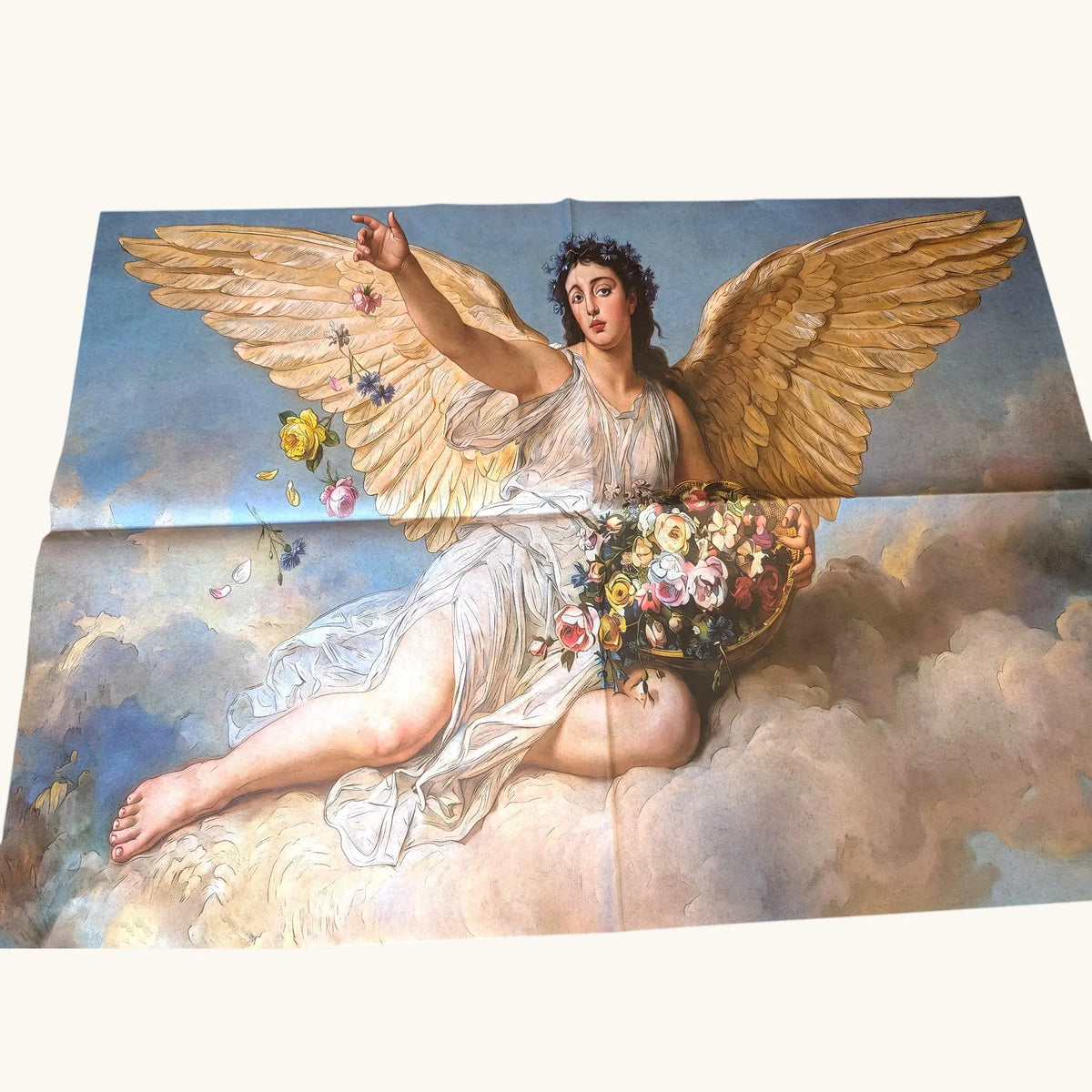 Decoupage Napkins for Furniture Makeover, Angel Art Nouveau Style, for Christmas Home Decor Pieces Reclaimed