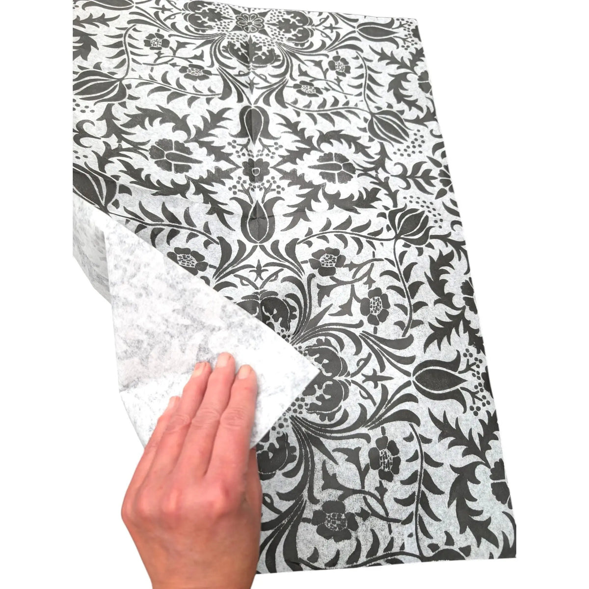 Transform your furniture and craft projects with our Elegant Damask Decoupage Paper: a stunning DIY furniture makeover essential. Featuring a classic black and white damask pattern, this decorative tissue paper is perfect for adding a touch of timeless elegance and charm to any piece.
Ideal for furniture upcycling, scrapbooking, or creative decor, this high-quality decoupage paper allows you to effortlessly elevate your DIY projects with style and sophistic. Gorgeous damask design decoupage