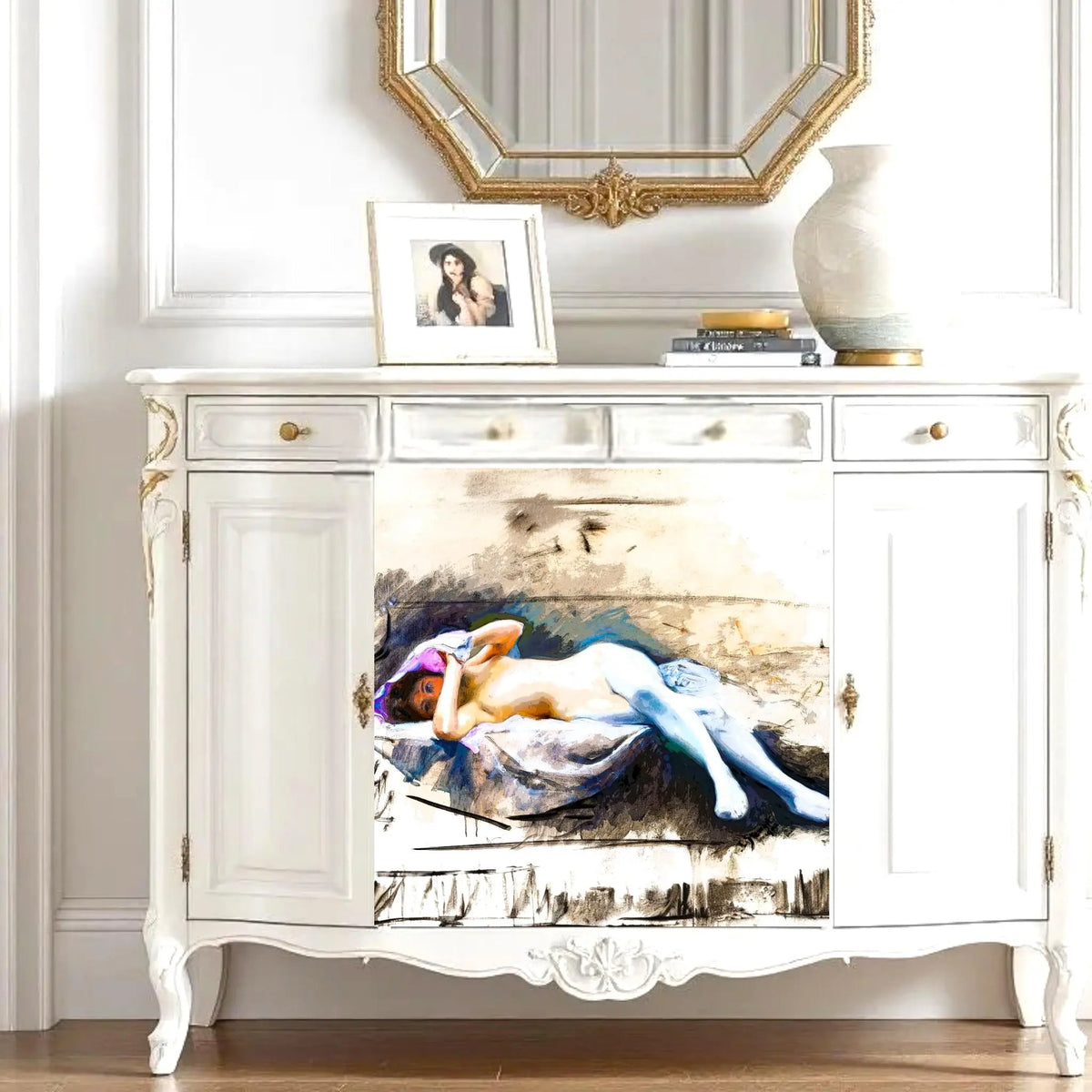 Large Decoupage Paper for Furniture Upcycling | Vintage Erotica Decor, Artistic Nude Woman Tissue Paper for Home Remodeling and Art Projects.
Transform your furniture and art projects with this stunning large decoupage paper featuring vintage erotica and artistic nude woman designs. Crafted from high-quality tissue paper, each sheet measures 30 by 20 inches, providing ample material for creative upcycling and home remodeling. The delicate yet durable tissue allows for seamless layering and art