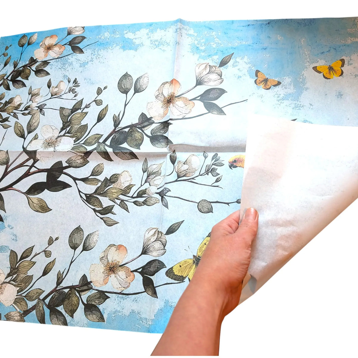 Floral Decoupage Paper | Furniture Upcycling Decor | DIY Craft Supplies | 20”x30” Tissue Paper for Furniture Makeover and Crafts. Discover the beauty of creative transformation with our Floral Decoupage Paper, a perfect choice for furniture upcycling, DIY crafts, and artistic decor projects. Made by Pieces Reclaimed by Dina, this vibrant tissue paper features a stunning, eye-catching floral design that will elevate any furniture makeover or craft endeavor. Perfect for creating custom furniture.