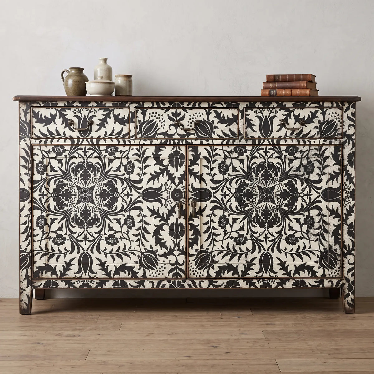 Decoupage Paper - Black and White Damask Tissue Paper for Furniture Upcycling Pieces Reclaimed