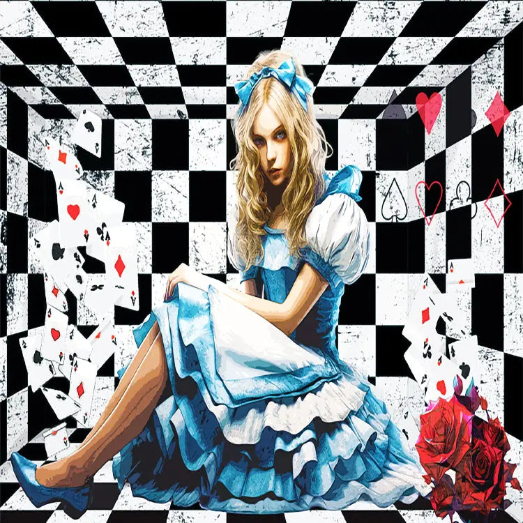 Alice in wonderland furniture decoupage paper