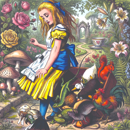 Alice in Wonderland Decoupage Paper, Whimsical Fairy Core Craft Tissue, Lewis Carroll Home Decor
