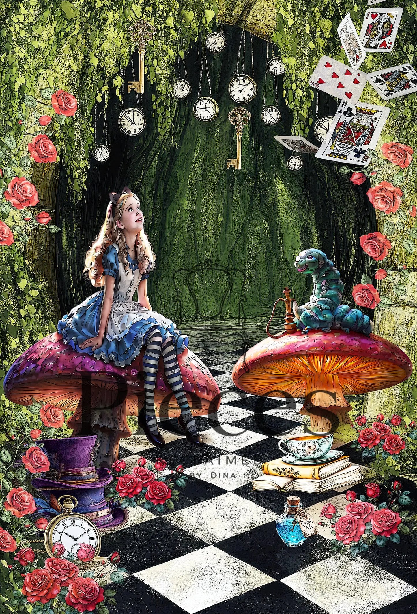 Alice in wonderland decoupage paper 