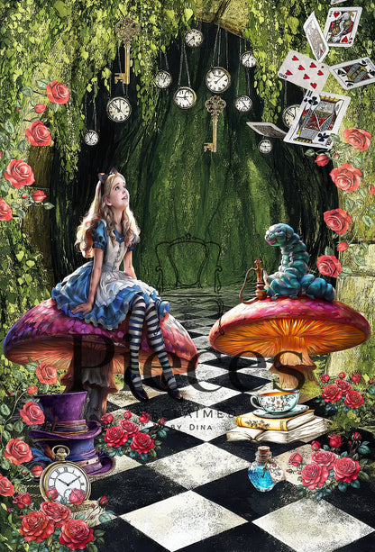 Alice in wonderland decoupage paper 