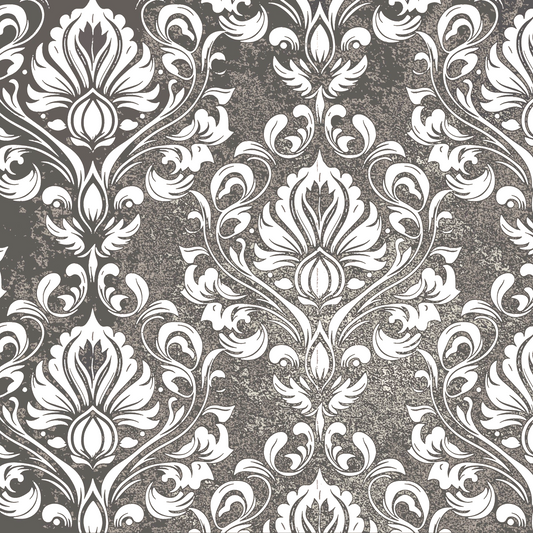 Black and White Damask Decoupage Paper: DIY Furniture Makeover