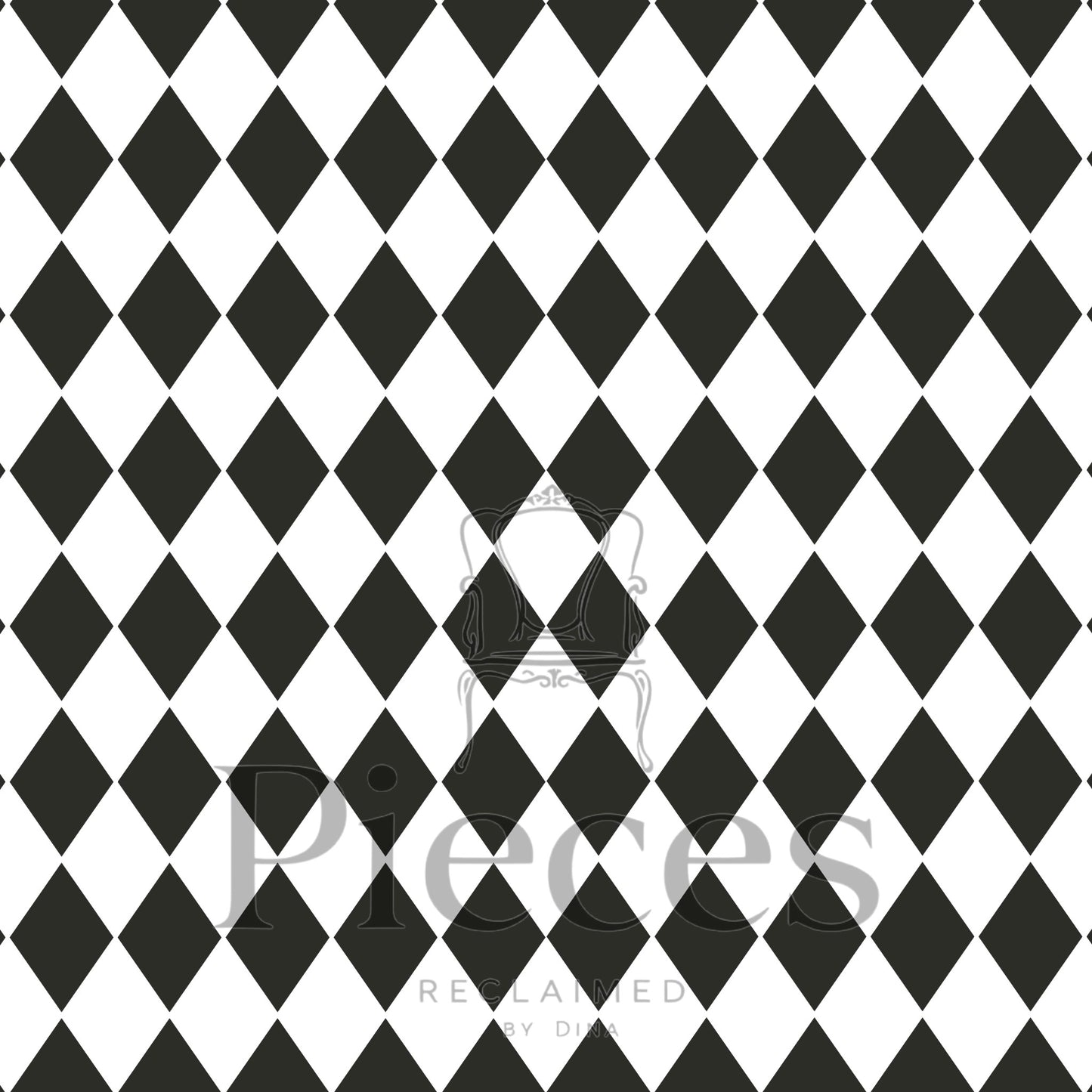 Furniture  Decoupage Paper: Black and White Diamond  Pattern