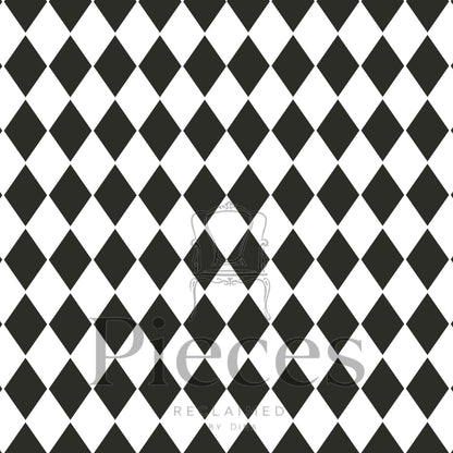 Furniture  Decoupage Paper: Black and White Diamond  Pattern