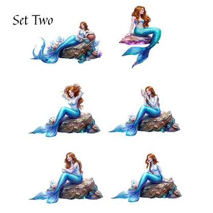 Mermaid Decoupage Paper, Fantasy Rice Paper for Crafts, Ocean Ephemera Junk Journal Collage, Nautical Shell Art, Deco Podge Sheet Pieces Reclaimed