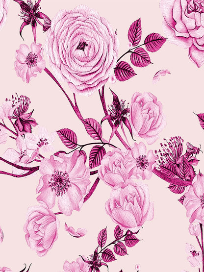Pink floral seamless pattern decoupage rice paper for furniture and DIY projects