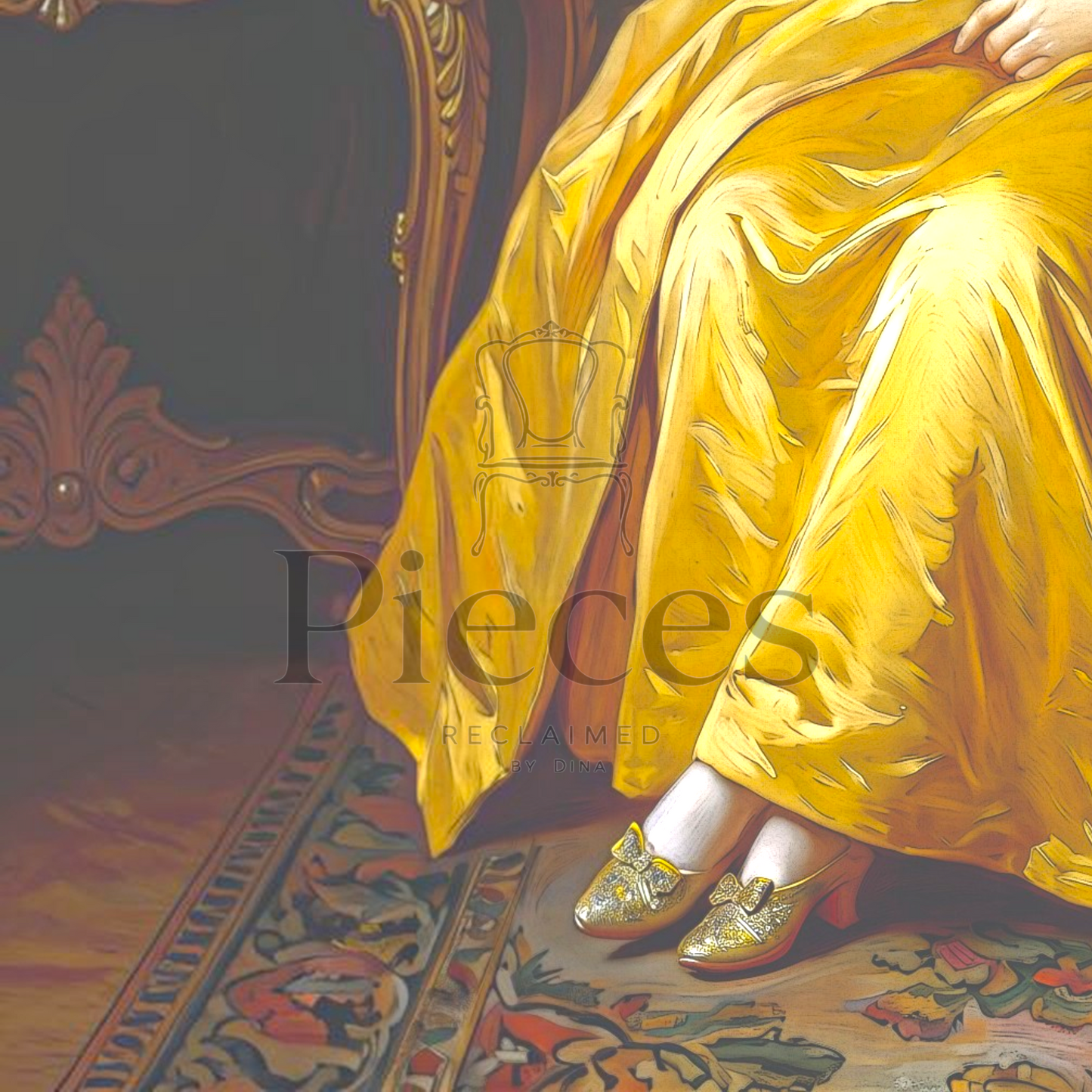 Decoupage Paper of Lady in Yellow Reading a Book: Vintage Art Reproduction for Furniture, DIY Decor & Mixed Media