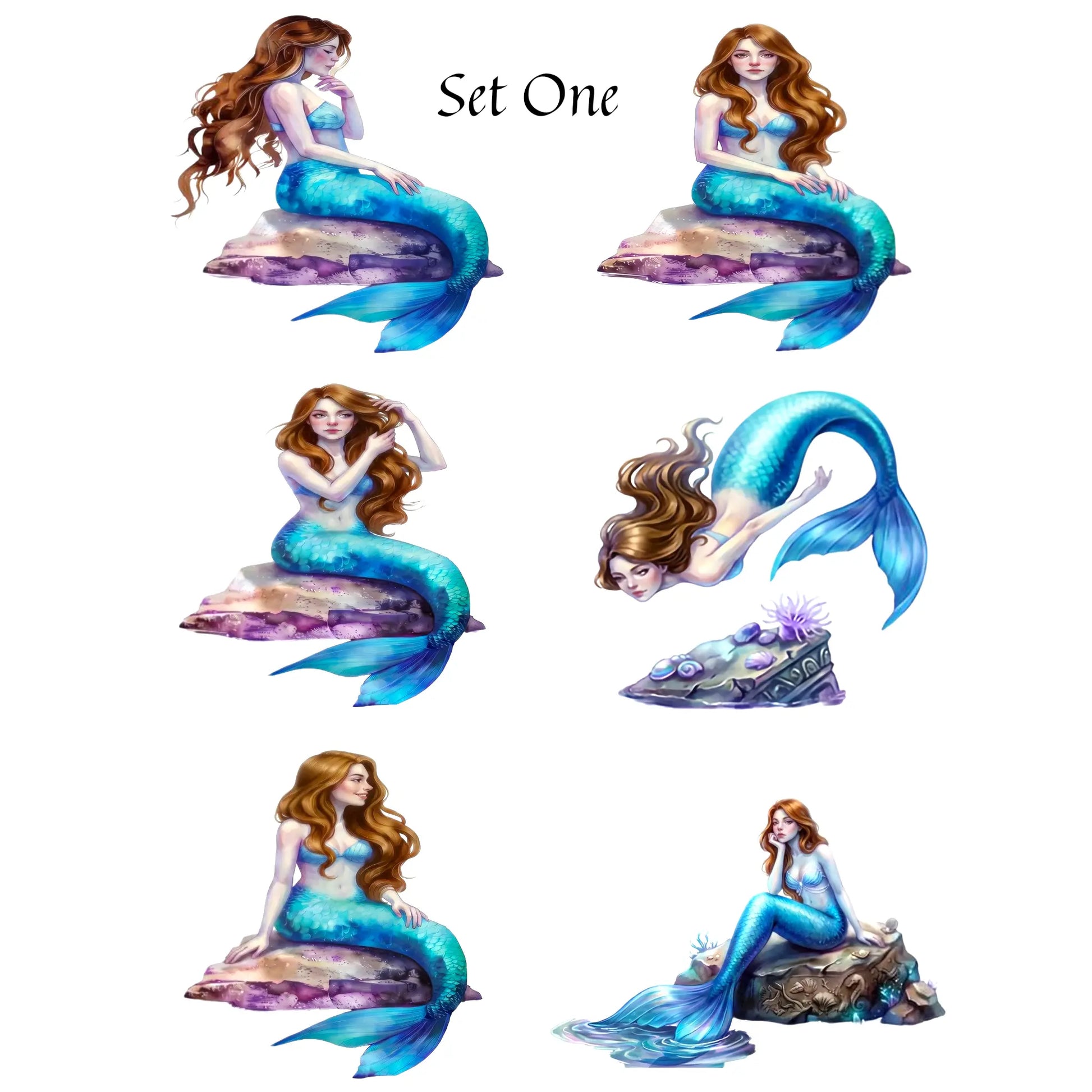 Mermaid Decoupage Paper, Fantasy Rice Paper for Crafts, Ocean Ephemera Junk Journal Collage, Nautical Shell Art, Deco Podge Sheet Pieces Reclaimed