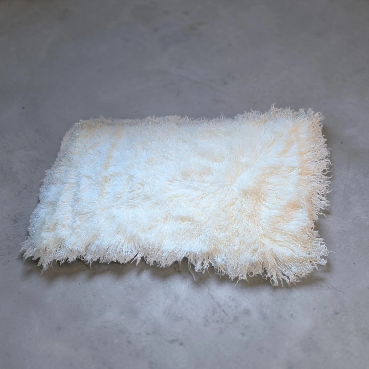 Mongolian Fur Throw, Genuine Sheepskin Seat Cover for Chairs and Upholstery Pieces Reclaimed