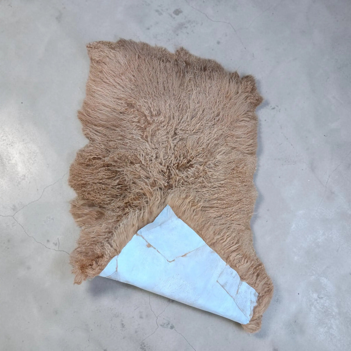 Mongolian Fur Throw, Genuine Sheepskin Seat Cover for Chairs and Upholstery Pieces Reclaimed