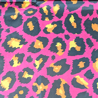 Decoupage Paper - Hot Pink Leopard  Print Tissue Paper for Furniture Upcycling and Mixed Media Art