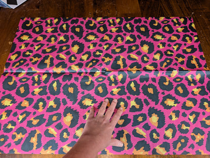 Decoupage Paper - Hot Pink Leopard  Print Tissue Paper for Furniture Upcycling and Mixed Media Art