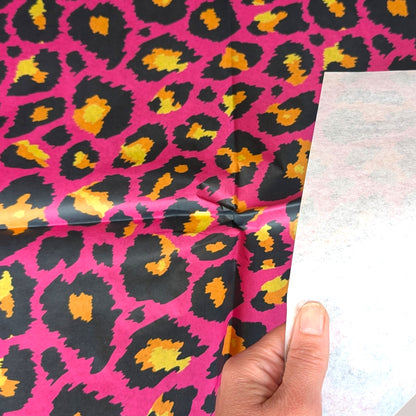 Decoupage Paper - Hot Pink Leopard  Print Tissue Paper for Furniture Upcycling and Mixed Media Art