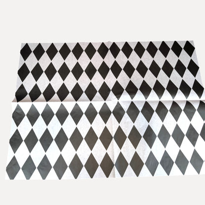 Furniture  Decoupage Paper: Black and White Diamond  Pattern
