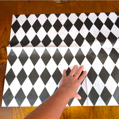 Furniture  Decoupage Paper: Black and White Diamond  Pattern