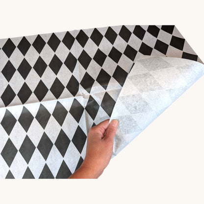 Furniture  Decoupage Paper: Black and White Diamond  Pattern