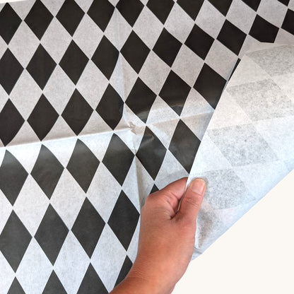 Furniture  Decoupage Paper: Black and White Diamond  Pattern