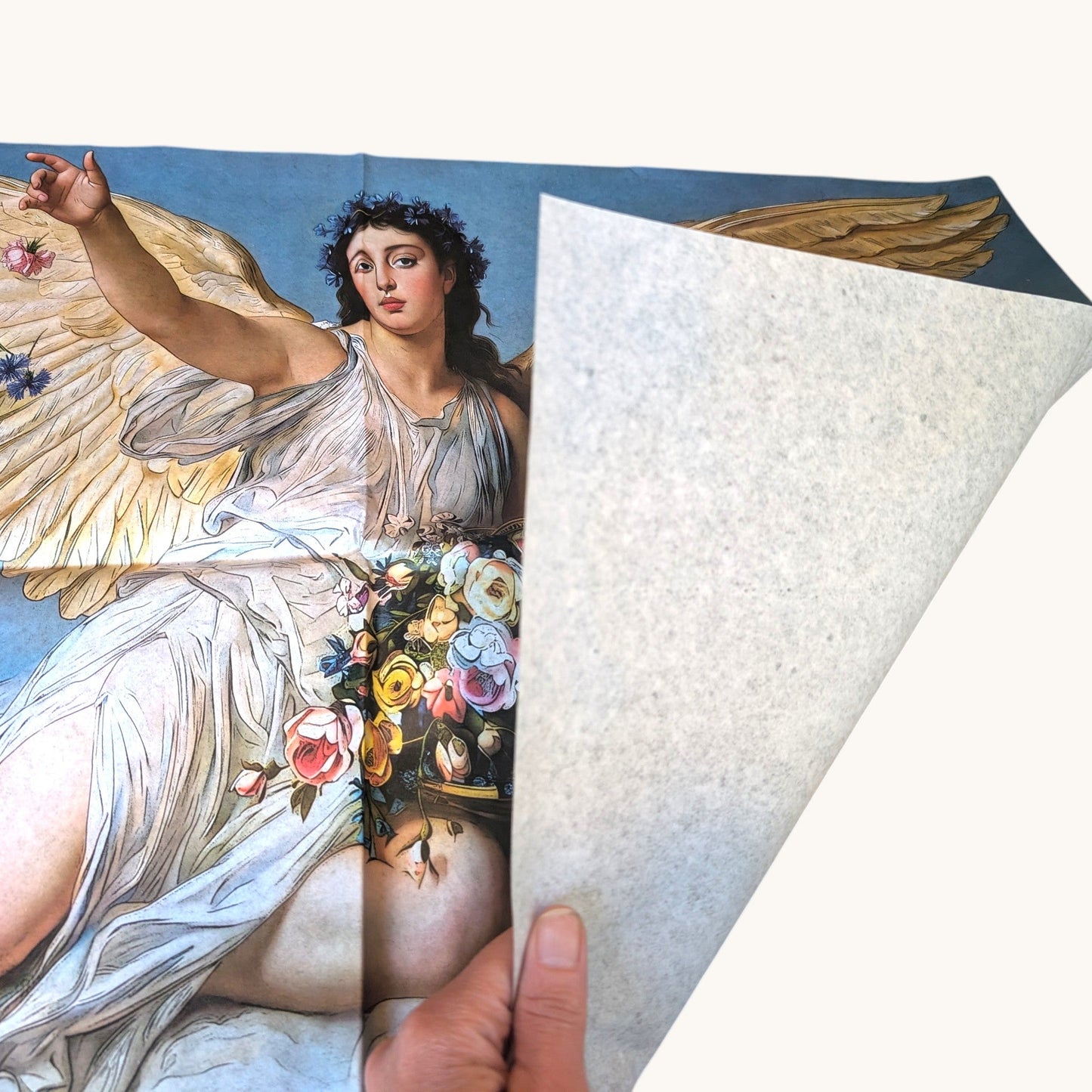 Decoupage Napkin for Furniture Makeover, Angel Art Nouveau Style, Christmas Home Decor Pieces Reclaimed