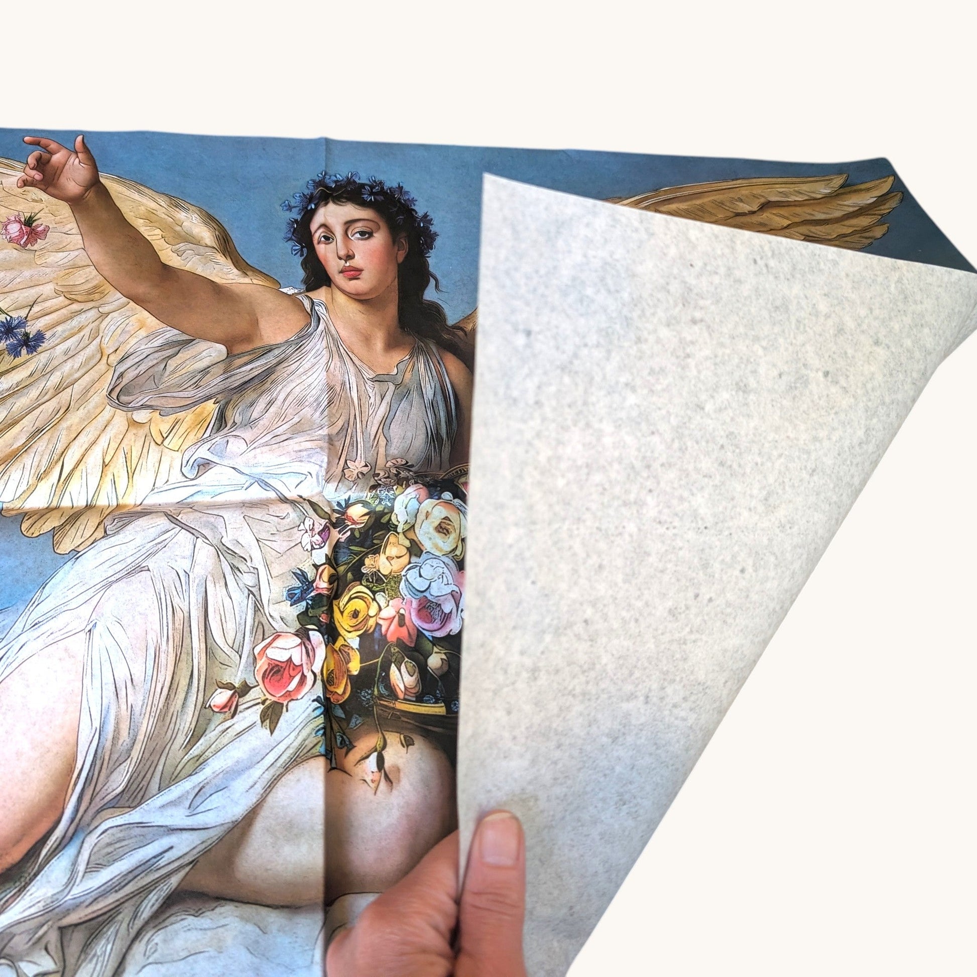 Decoupage Napkin for Furniture Makeover, Angel Art Nouveau Style, Christmas Home Decor Pieces Reclaimed