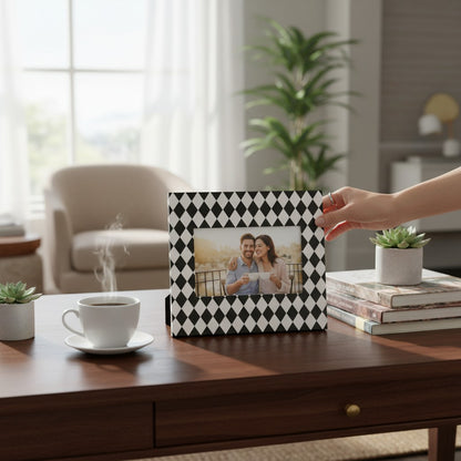 Furniture  Decoupage Paper: Black and White Diamond  Pattern