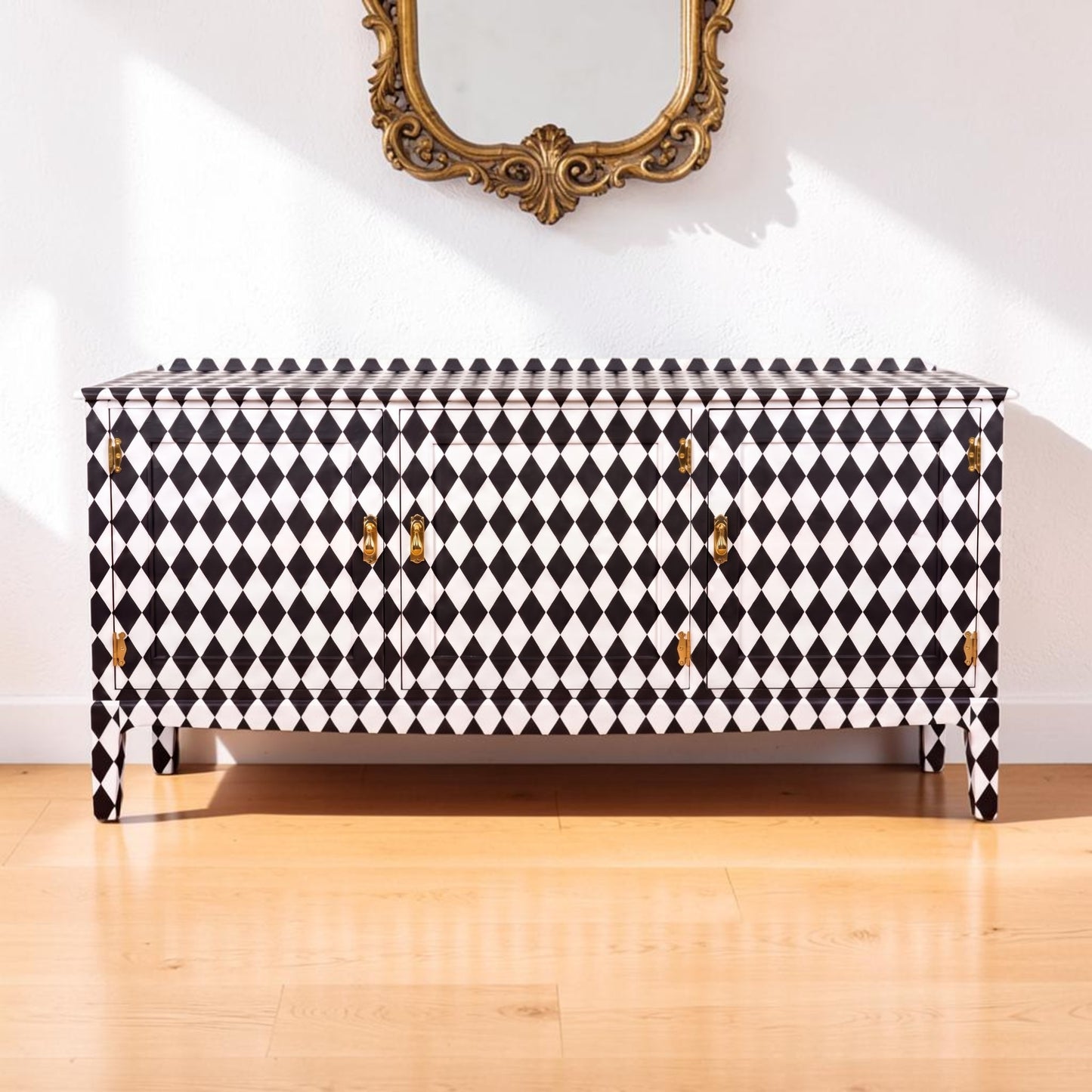 Furniture  Decoupage Paper: Black and White Diamond  Pattern