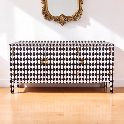 Furniture  Decoupage Paper: Black and White Diamond  Pattern
