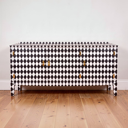Furniture  Decoupage Paper: Black and White Diamond  Pattern