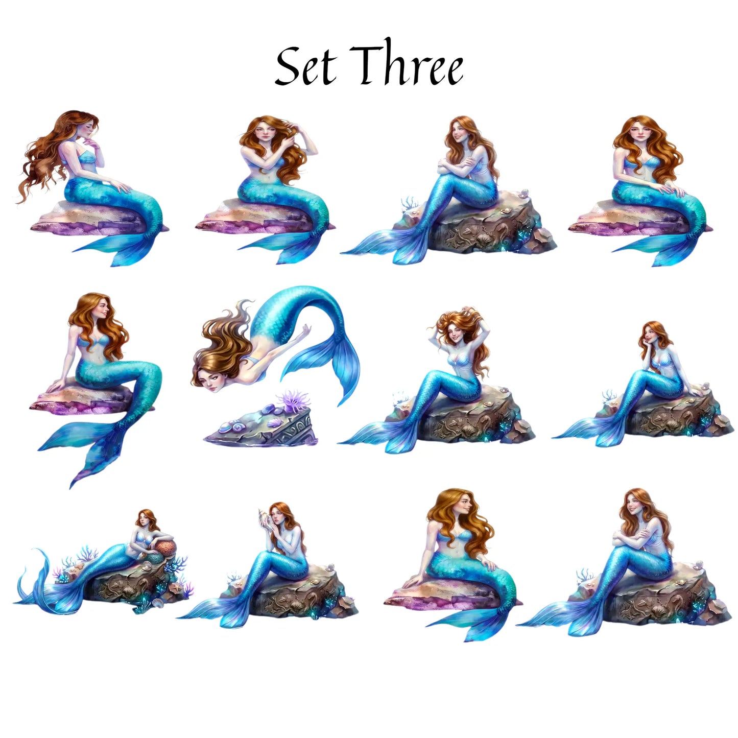 Mermaid Decoupage Paper, Fantasy Rice Paper for Crafts, Ocean Ephemera Junk Journal Collage, Nautical Shell Art, Deco Podge Sheet Pieces Reclaimed