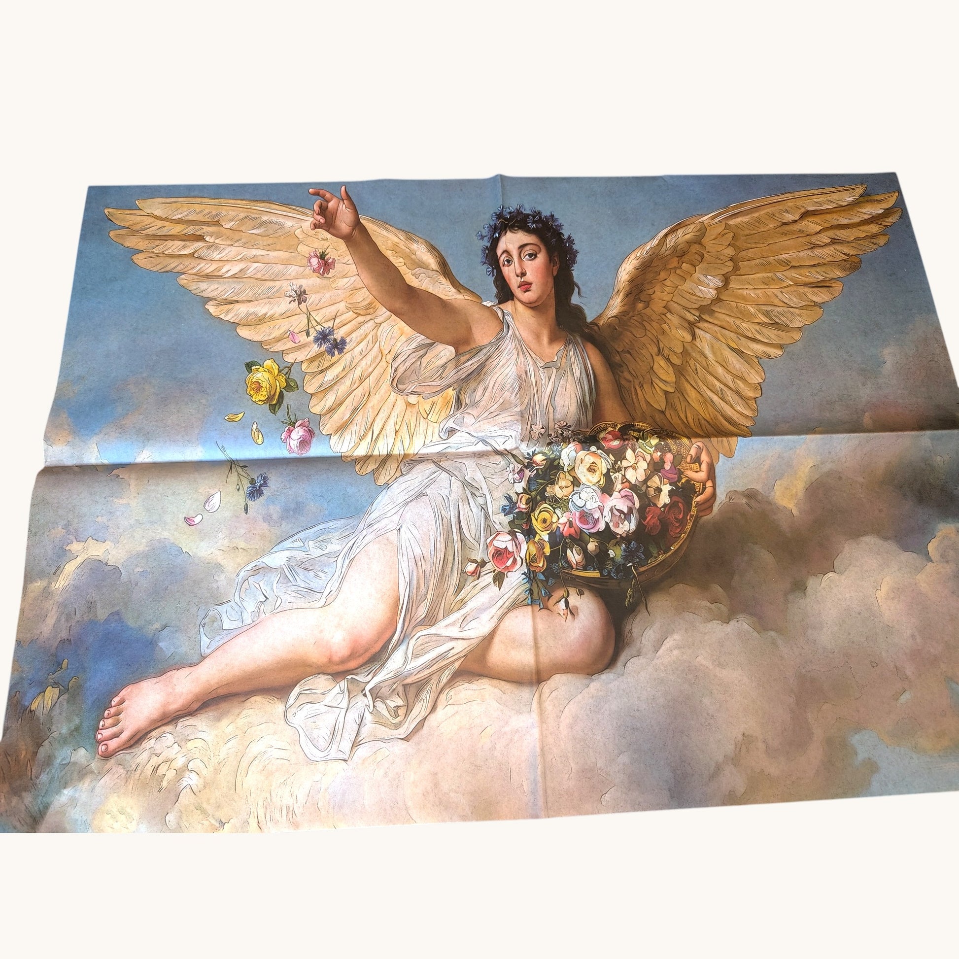 Decoupage Napkins for Furniture Makeover, Angel Art Nouveau Style, for Christmas Home Decor Pieces Reclaimed
