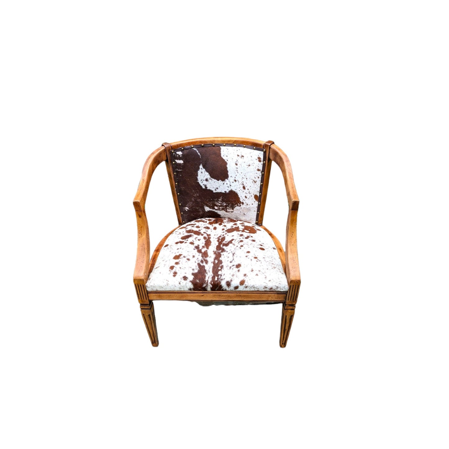 Handmade Cowhide Leather Chair - Rustic Western Decor