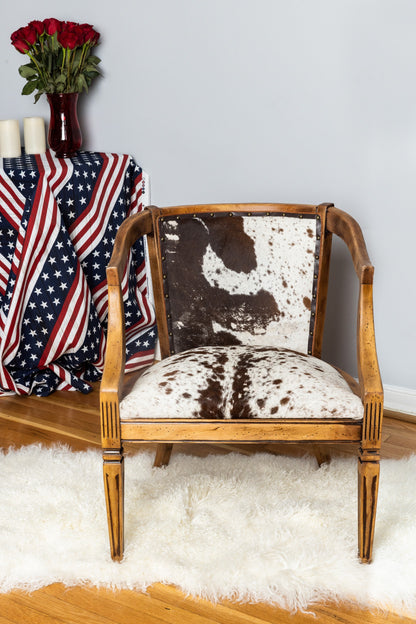 Handmade Cowhide Leather Chair - Rustic Western Decor