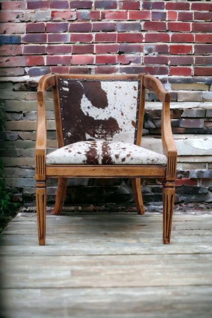 Handmade Cowhide Leather Chair - Rustic Western Decor