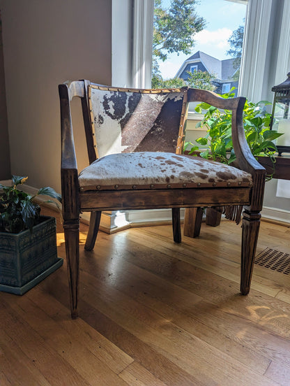 Handmade Cowhide Leather Chair - Rustic Western Decor