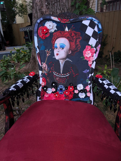 Alice in Wonderland Accent Chair: Upcycled Vintage French Velvet Lounge