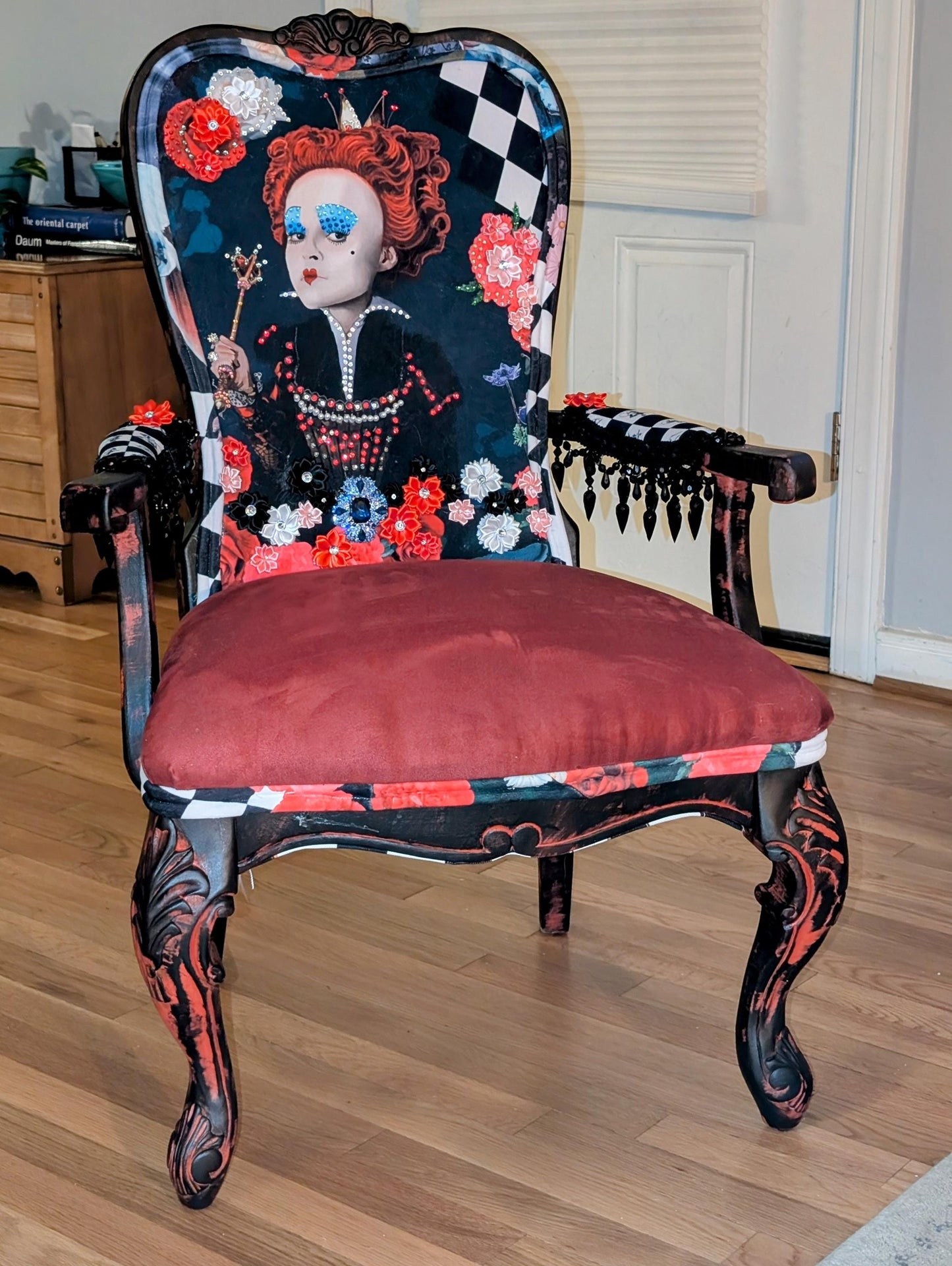 Alice in Wonderland Accent Chair: Upcycled Vintage French Velvet Lounge