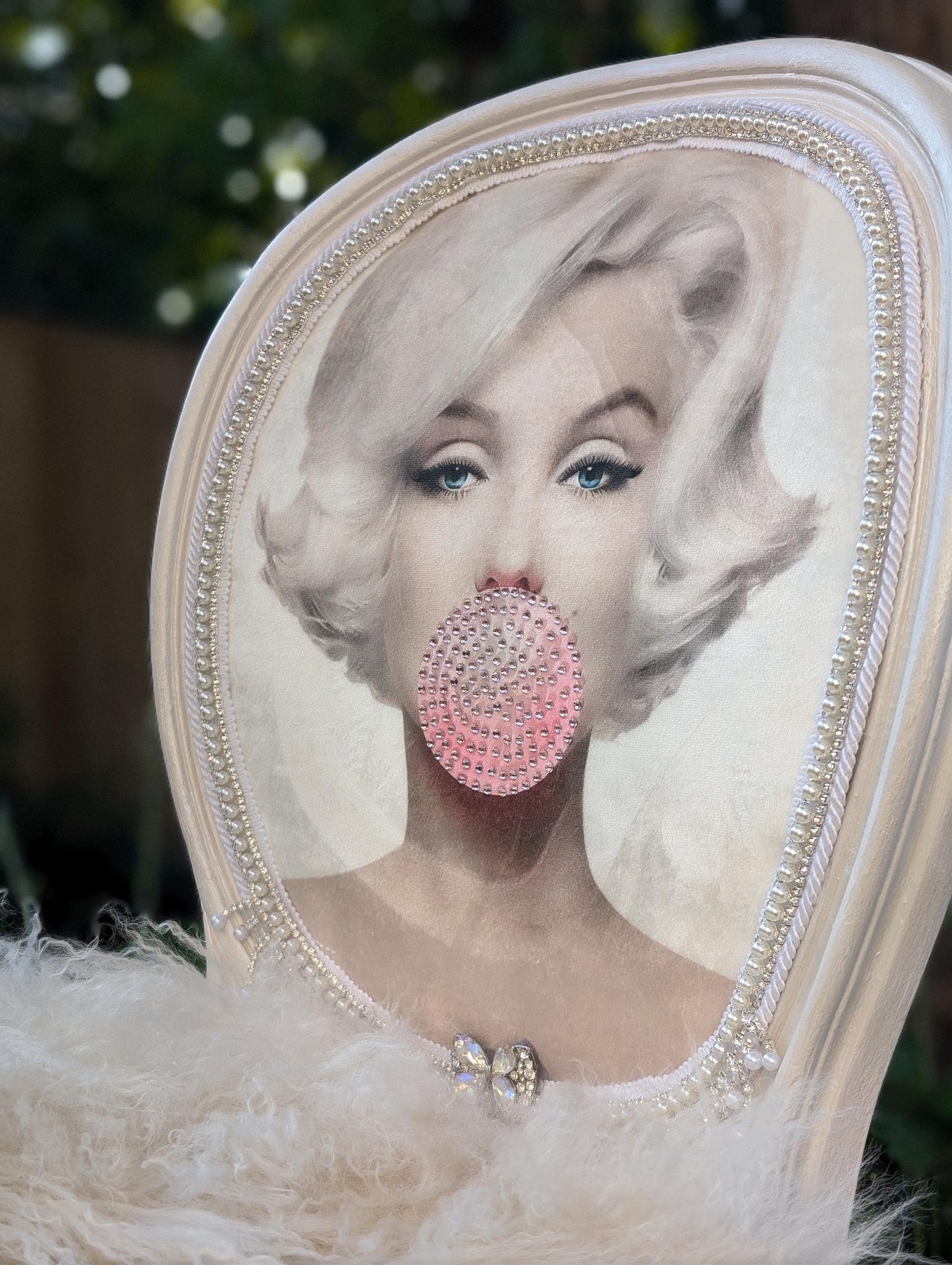 Marilyn Monroe Painted Chair Vintage. Discover the charm of the Marilyn Monroe Painted Chair Vintage Hollywood Decor Pop Art Vanity Accent Unique Bedroom Furniture Statement Piece—a timeless addition that transforms any space with iconic glamour and artistic flair. This chair is more than just seating; it’s a conversation starter and a tribute to classic Hollywood style, designed to stand out in your bedroom or vanity area while offering a distinctive blend of comfort and vintage appeal.