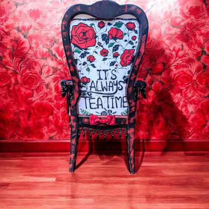 Alice in Wonderland Accent Chair: Upcycled Vintage French Velvet Lounge