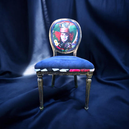 Bring style character and glam decor to your house with this unique handmade, refinished vintage retro-style inspired by Alice in the Wonderland chair.