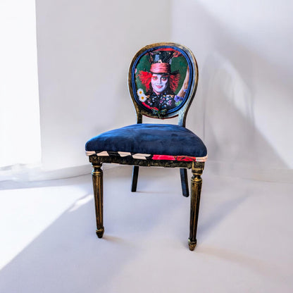 Bring style character and glam decor to your house with this unique handmade, refinished vintage retro-style inspired by Alice in the Wonderland chair.