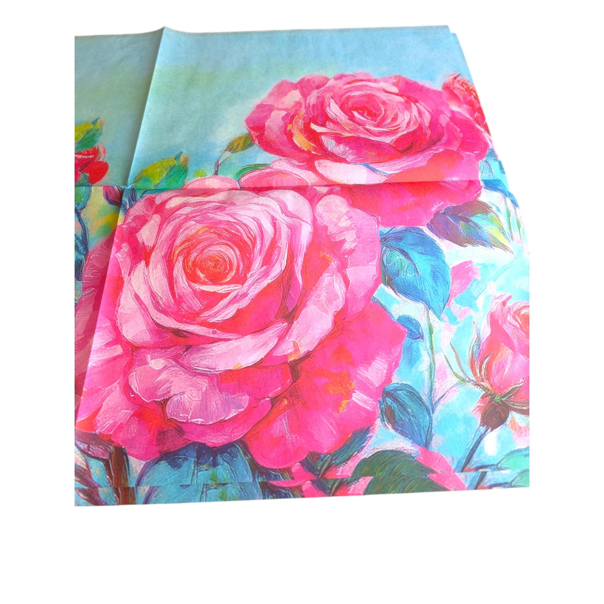 Decoupage Paper for Furniture I Decorative Paper I Tissue Paper I Furniture DIY I Furniture Upcycling I DIY Decor I Furniture Art I Upcycle!  Decoupage paper for furniture.  Elevate your furniture and craft projects with our stunning decoupage paper, featuring the unique "Pink Roses Garden" design. This eye-catching paper combines beautiful watercolor pink roses . Perfect for adding a touch of flair to any DIY project. Pastel color decoupage paper. Pink decoupage paper. Roses decoupage paper