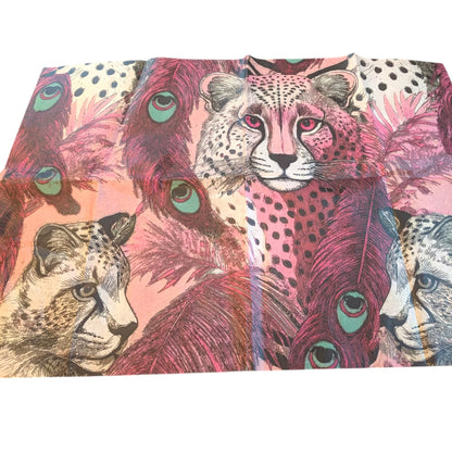 This enchanting decoupage paper features a whimsical pink tiger design that embodies the essence of fairy core aesthetics. With its vibrant hues of soft pinks and delicate accents, the paper showcases the majestic tiger amidst a backdrop of ethereal floral elements and dreamy foliage. Perfect for unique DIY home decor projects, this decoupage paper invites creativity and adds a touch of magical charm to any space. Can use it on furniture, wall art, or craft projects, for an extraordinary piece.