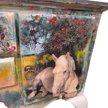 Horses Decoupage Paper for Furniture DIY Upcycling, Farmhouse Tissue Paper for Home Decor Crafts & Projects. Discover the perfect decoupage paper for furniture upcycling with our Horses Decoupage Paper, designed specifically for DIY enthusiasts who love farmhouse style and rustic charm. This high-quality tissue paper brings a timeless equestrian motif to your furniture and home decor projects, setting it apart from generic craft papers. Perfect for rustic and farm house decor DIY projects.