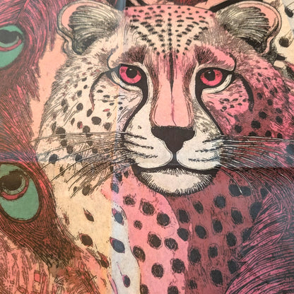 This enchanting decoupage paper features a whimsical pink tiger design that embodies the essence of fairy core aesthetics. With its vibrant hues of soft pinks and delicate accents, the paper showcases the majestic tiger amidst a backdrop of ethereal floral elements and dreamy foliage. Perfect for unique DIY home decor projects, this decoupage paper invites creativity and adds a touch of magical charm to any space. Can use it on furniture, wall art, or craft projects, for an extraordinary piece.