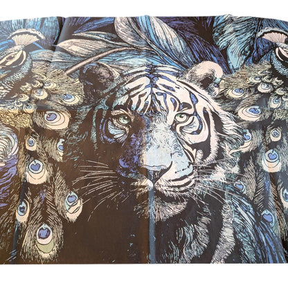 Fairy Core Decoupage Paper for Furniture: Enchanting Pink Tiger  Design for  Unique Home Decor - Perfect for DIY Projects. Elevate your crafting experience with our enchanting Fairy Core Decoupage Paper featuring a captivating Blue Tiger and Peacock Design! This beautifully crafted decoupage paper is perfect for unique DIY crafts and home decor projects, allowing you to infuse your creations with a touch of whimsy and elegance. Our decoupage paper is designed with the fairy core aesthetic style.