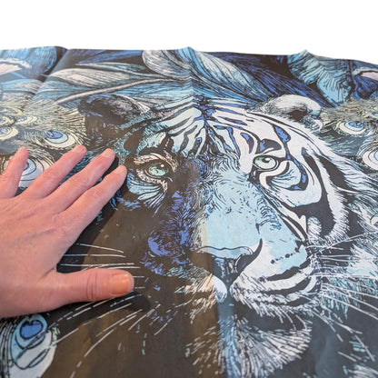 Fairy Core Decoupage Paper for Furniture: Enchanting Pink Tiger  Design for  Unique Home Decor - Perfect for DIY Projects. Elevate your crafting experience with our enchanting Fairy Core Decoupage Paper featuring a captivating Blue Tiger and Peacock Design! This beautifully crafted decoupage paper is perfect for unique DIY crafts and home decor projects, allowing you to infuse your creations with a touch of whimsy and elegance. Our decoupage paper is designed with the fairy core aesthetic style.